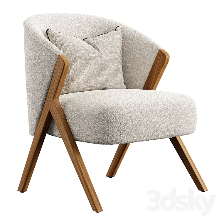 ARMCHAIR UPHOLSTERED Zara home 3D Model Free