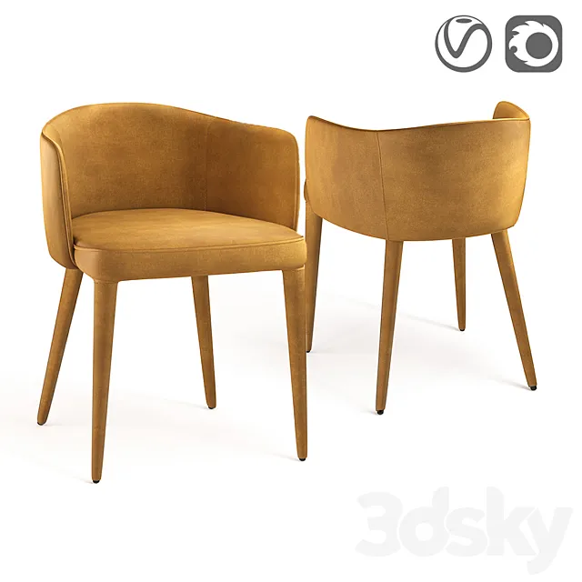 Armchair velor Bristol 3D Model
