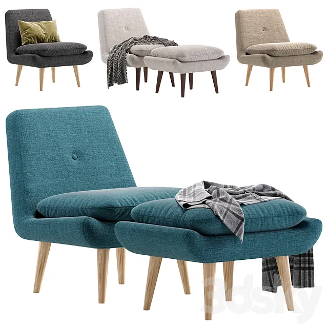 Armchair Vincey Soft Ocean divan.ru_Кресло Винси диван.ру 3D Model