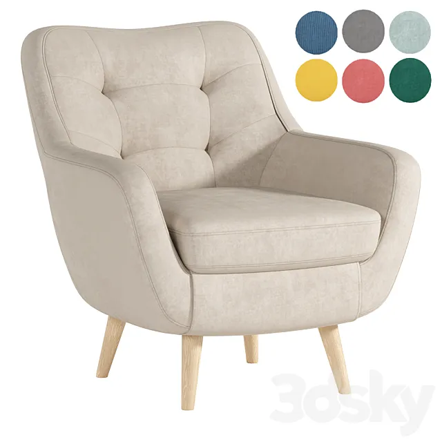 Armchair Vitio Gene Gray 3D Model