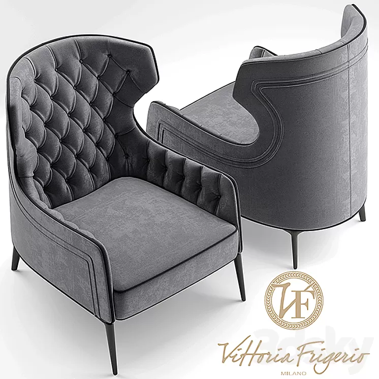 Armchair Vittoria Frigerio PIOLA BERGERE 3D Model