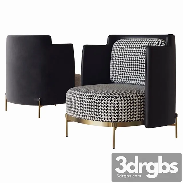 Armchair with armrests tape minotti 3D Model Free