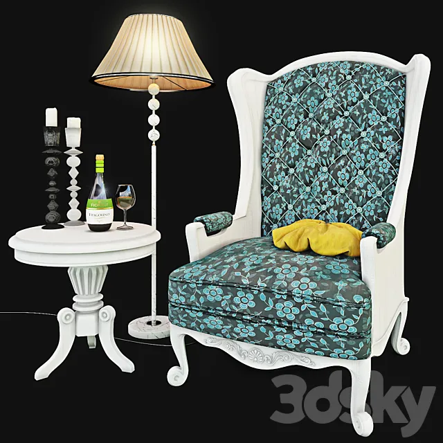 Armchair with decor 5 3D Model