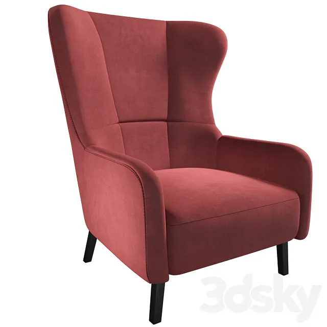 Armchair with high back 
