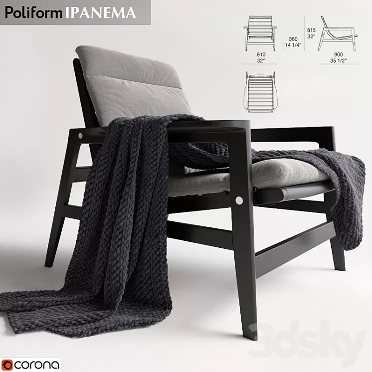 ARMCHAIRS - POLIFORM | Ipanema 3D Model