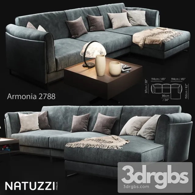 Armonia 288 Natuzzi Sofa 3D Model Free
