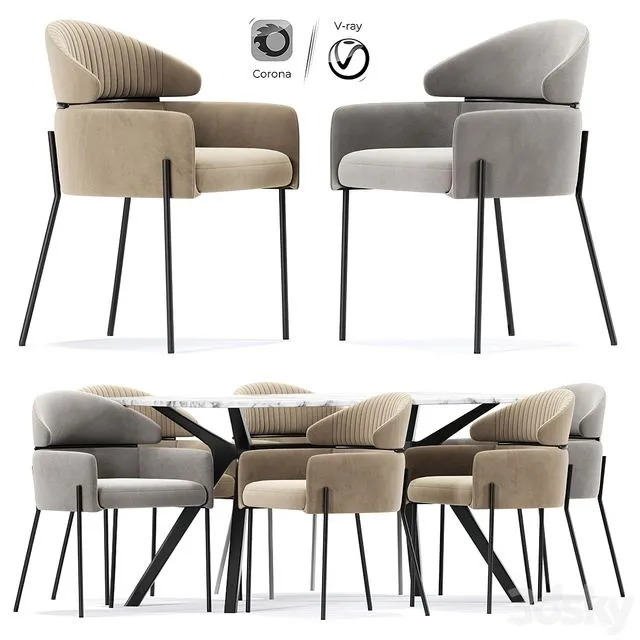 Armrests Alexia Kare Chest Table 3D Model