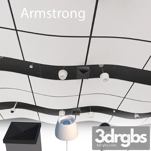 Armstrong acoustic ceiling 1 3D Model Free