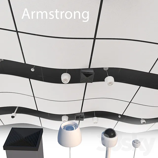 Armstrong Acoustic Ceiling 1 3D Model