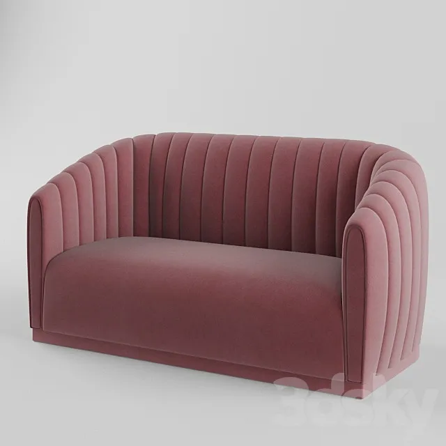 Arno Blush Velvet Sofa 3D Model