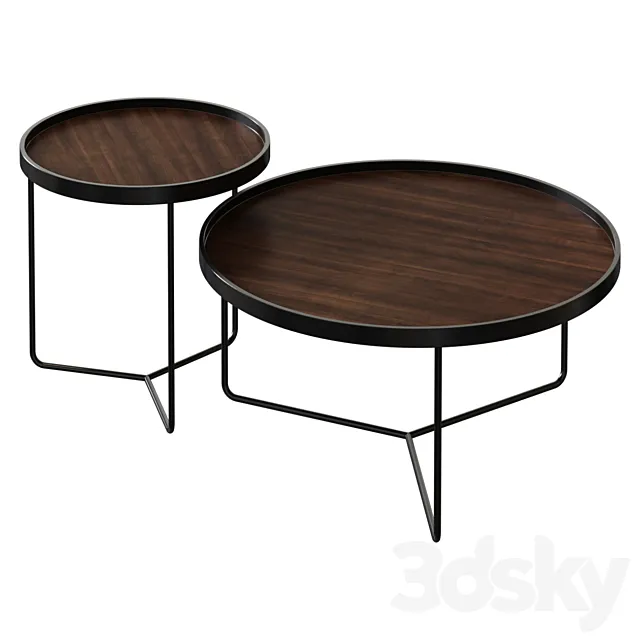 art. 339-2 _ 2 COFFEE TABLE WOODSTER CATTELAN ITALIA STYLE 3D Model
