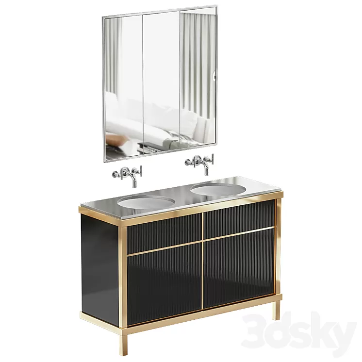 Art Deco Bathroom Vanity 3D Model