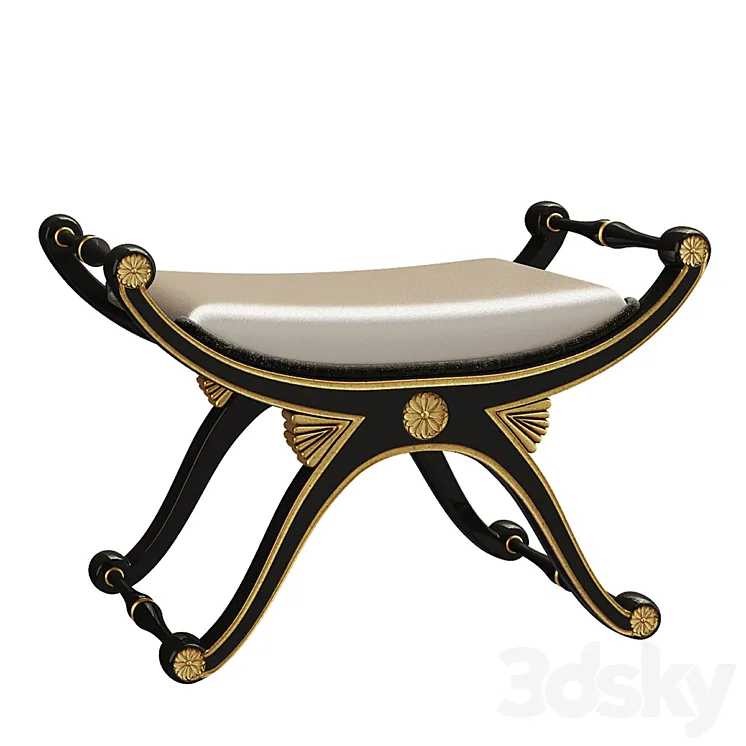 Art deco bench 3D Model Free