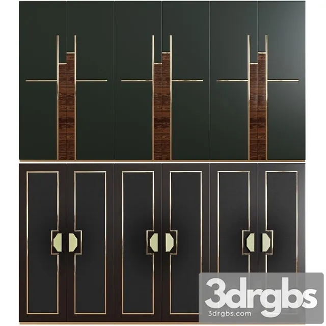 Art deco cabinets 02 3D Model Free
