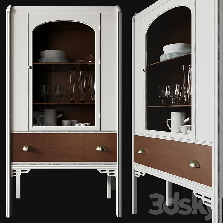 Art Deco China Hutch 3D Model Free