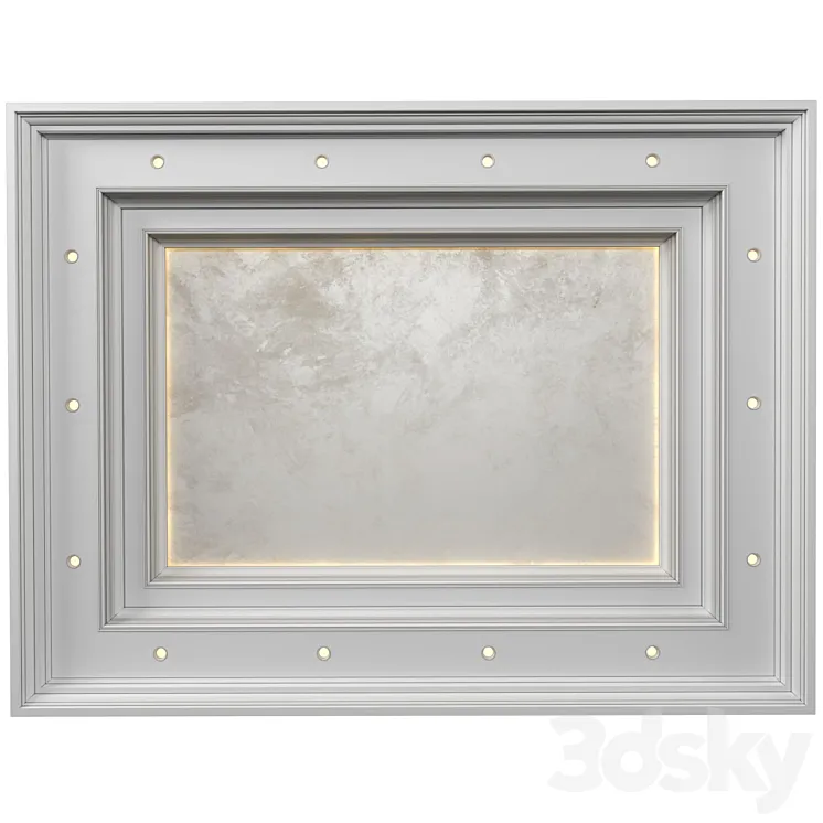 Art Deco coffered illuminated ceiling.Modern coffered illuminated ceiling 3D Model Free Download