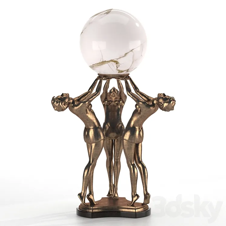 Art deco lady masterpiece 3D Model Free