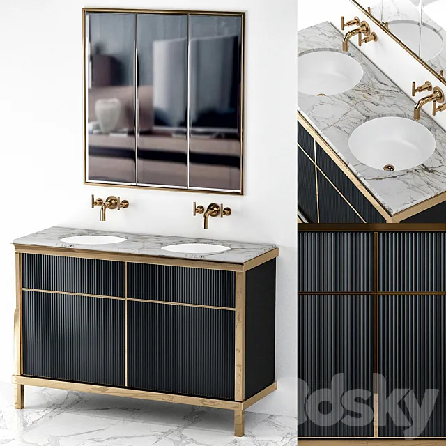 Art Deco Modern Bathroom 3D Model