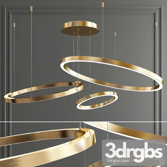 Art deco ring hoops led chandelier 3D Model Free