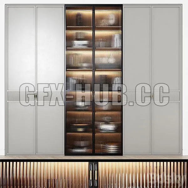 Art Deco Style Wardrobe 13 3D Model