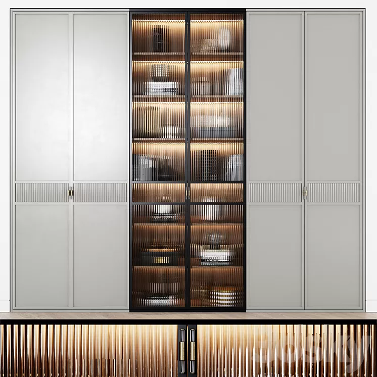 Art Deco style wardrobe 13 3D Model Free