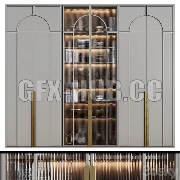 Art Deco Wardrobe 14 3D Model