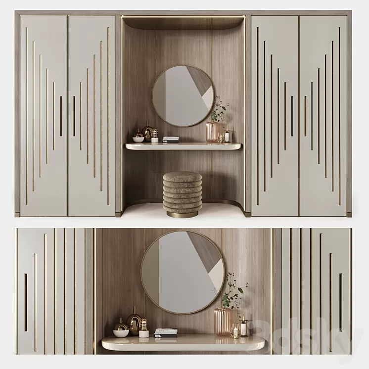 Art Deco wardrobes 9 3D Model