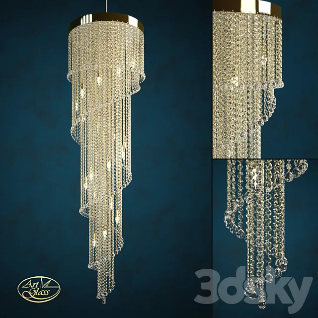 Art Glass _ Spiral 500 x 1800 Balls 3DModel