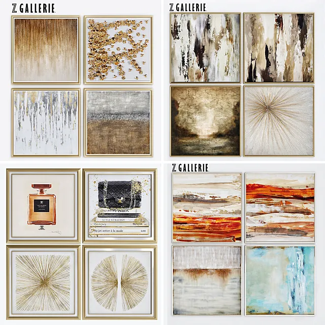 Art Gold decor frame 3D Model