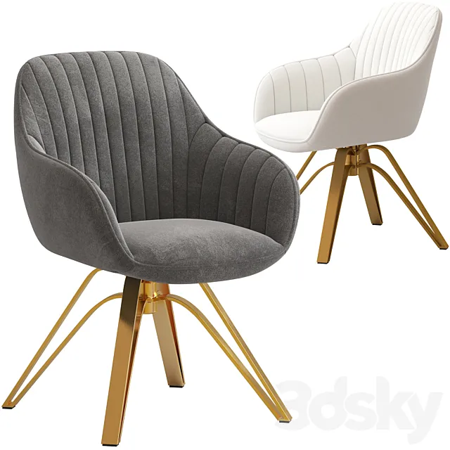 Art Leon Mid Century Modern Swivel Accent Chair 3D Model