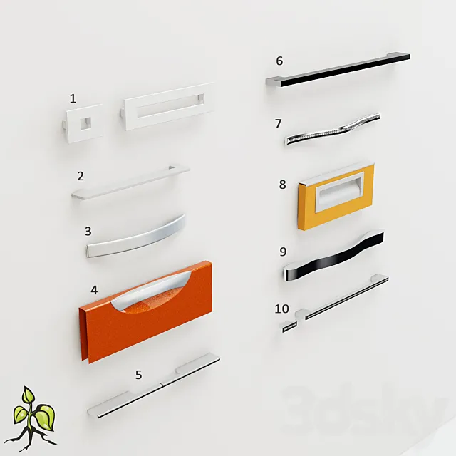 Art Nouveau handles Vol # 1 3DModel