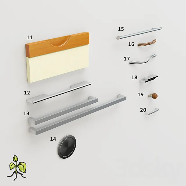 Art Nouveau handles Vol # 2 3D Model