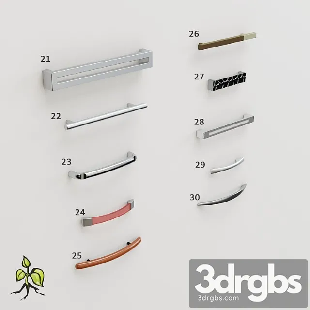 Art nouveau handles vol _1 2 3D Model Free