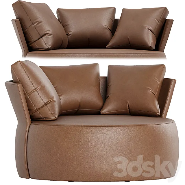 Art Nova - Love Armchair - Large - Leather 3D Model