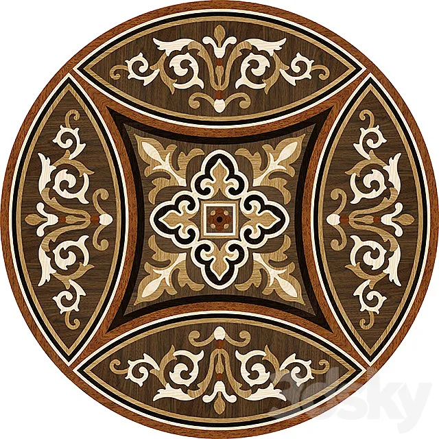 Art parquet – Rosette 3D Model