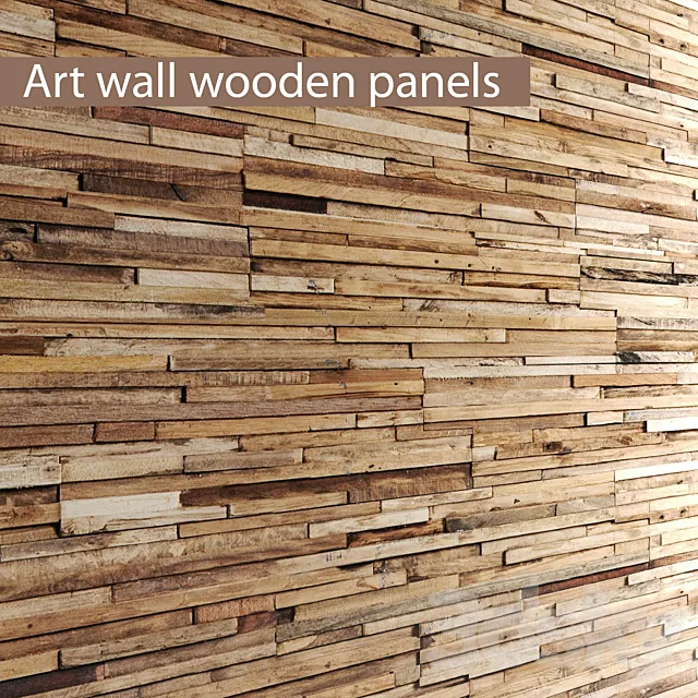 ART wall of boards. panel from boards. wooden decor. boards. wooden wall. panel. slats 3DModel
