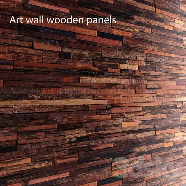 ART wall of boards. wall decor plank panels wooden decor boards wooden wall panel slats 3D Model