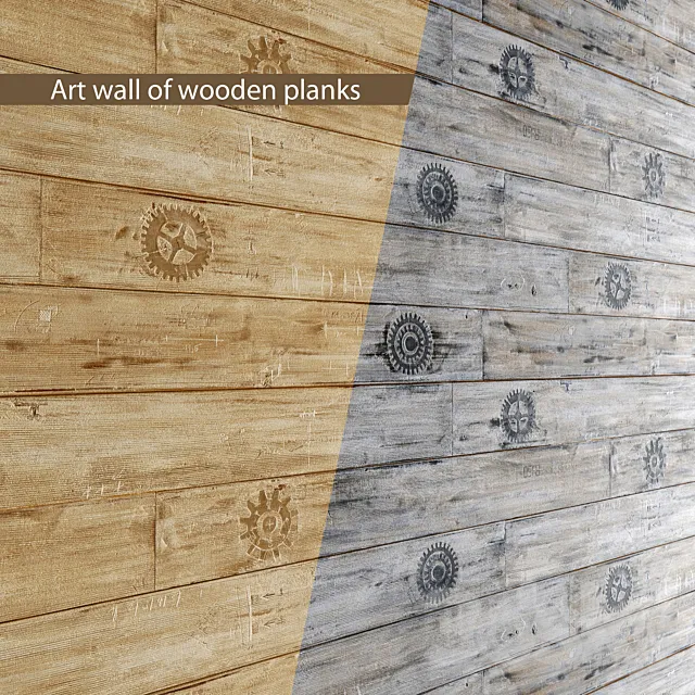 ART wall of boards. wall decor. plank panels. wooden decor. boards. wooden wall. panel. slats 3DModel