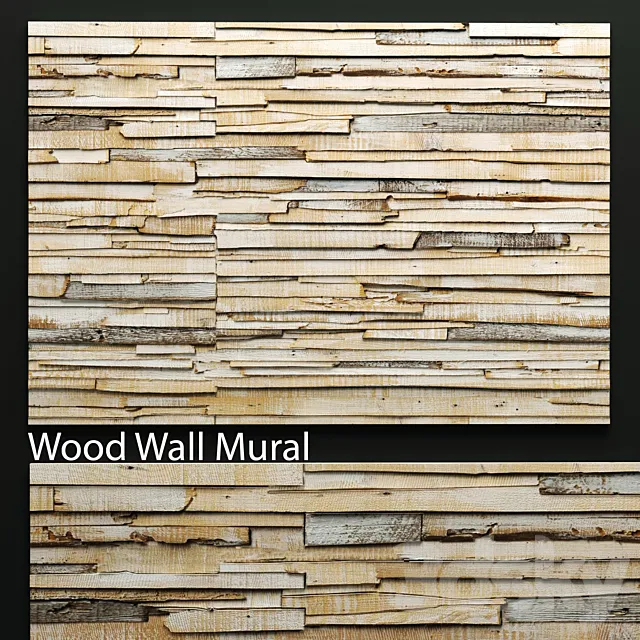 ART wall of boards. wall decor. plank panels. wooden decor. boards. wooden wall. panel. slats 3DModel
