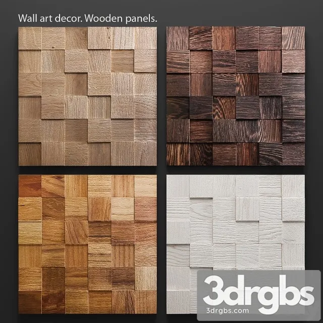 Art Wood Panels Mosaic 3D Model Free