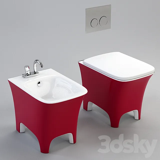 ARTCERAM COW (toilet + bidet) 3D Model