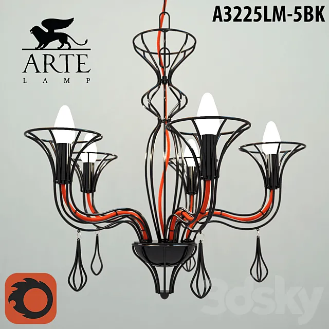 Arte lamp A3225LM-5BK 2 3DModel