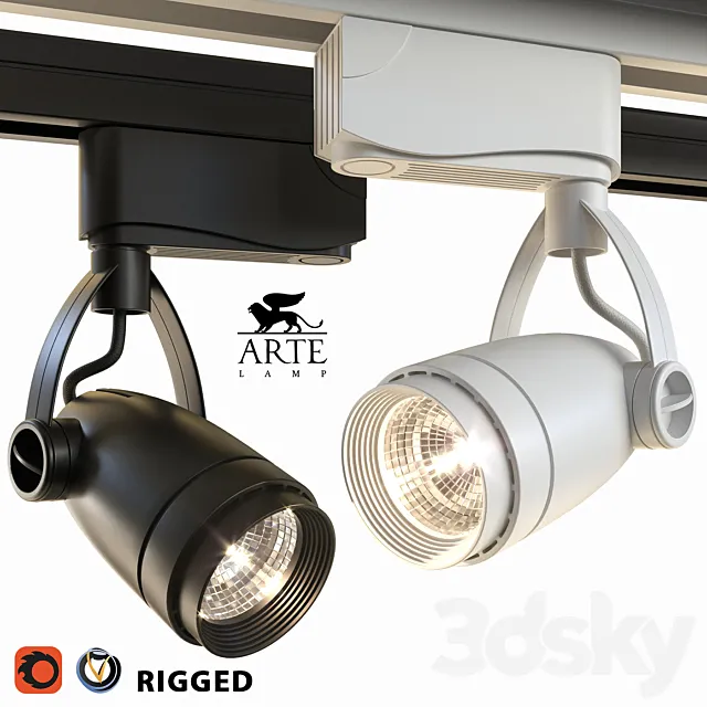 Arte Lamp Track Lights A5910PL-1 Black and White 3DModel
