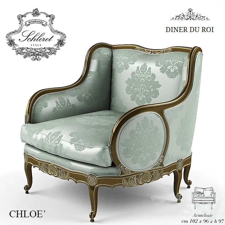 ARTEARREDO Diner du Roi CHLOE armchaig 3D Model Free