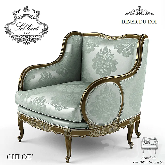 ARTEARREDO Diner du Roi CHLOE armchaig 3D Model