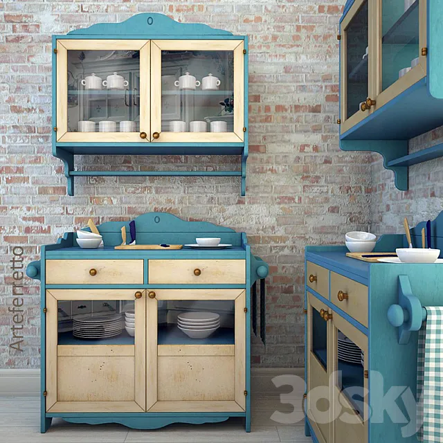 arteferretto cabinet and wall cabinet 3D Model
