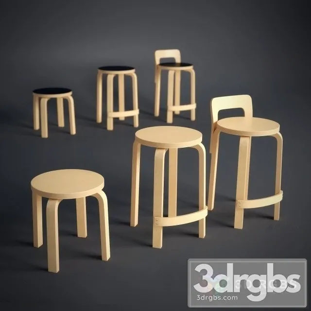 Artek Aalto Stool 3D Model Free