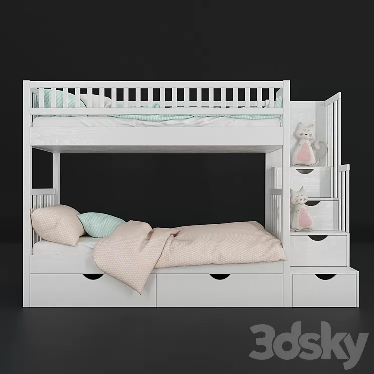 Artek two-level bed 3D Model
