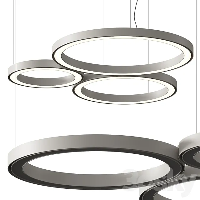 Artemide Ripple Cluster Pendant Lamps 3D Model