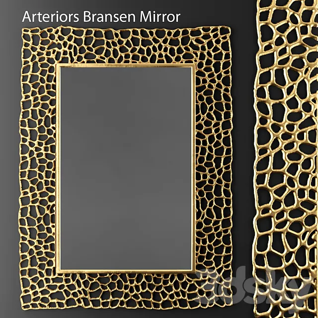 Arteriors Bransen Mirror. mirror. frame. luxury decor. gold. perforation. abstraction 3DModel